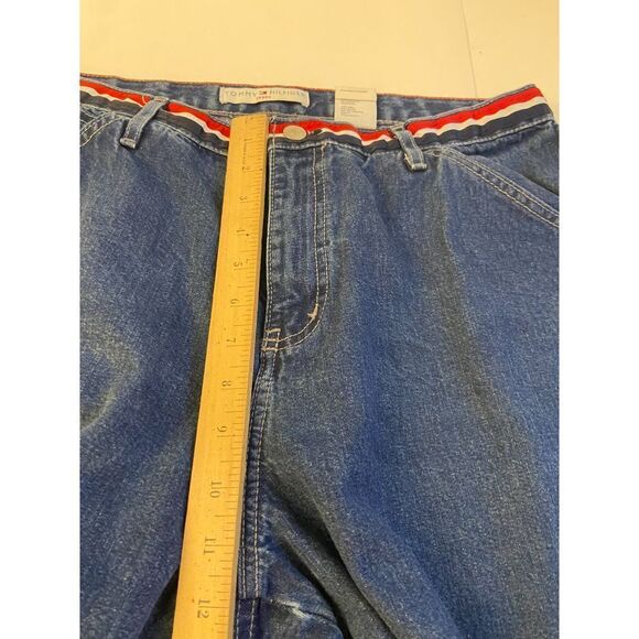 Y2K Tommy Hilfiger Flag Carpenter Jeans Denim size 16 unisex Wide Leg 90's - Picture 8 of 8